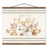 Forever Thankful 16" x 20" Teak Hanging Canvas