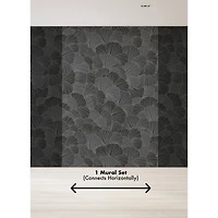 Katie Hunt Charcoal Gray Petals Wall Mural