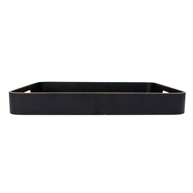 Hello Honey® 19.75" Black Oak Wood Serving Tray with Handles