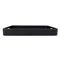 Hello Honey® 19.75" Black Oak Wood Serving Tray with Handles