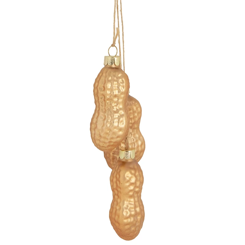 Gold & Bronze Glass Peanut Cluster Christmas Ornament