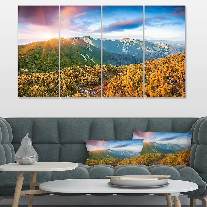 Designart - Bright Sunrise in Carpathian Mountains