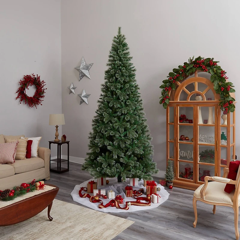 10ft. Unlit Wisconsin Slim Snow Tip Pine Artificial Christmas Tree