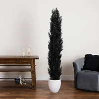6ft. UV Resistant Artificial Halloween Black Cedar Tree (Indoor/Outdoor)