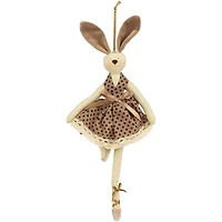 13" Brown Plush Ballerina Bunny Hanging Easter Décor