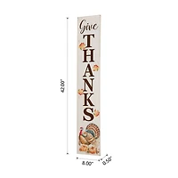 Glitzhome® 42" Thanksgiving Give Thanks Porch Sign