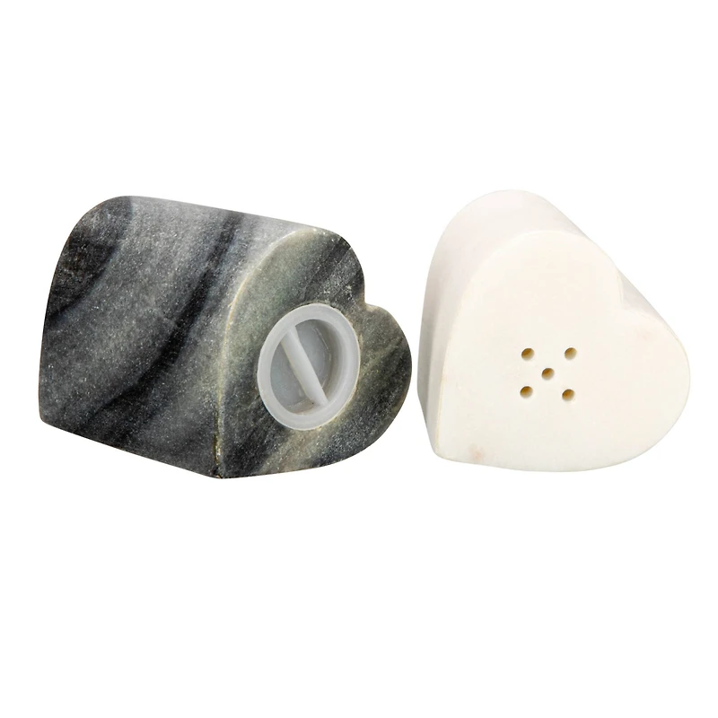 Hello Honey® Heart-Shaped Marble Salt & Pepper Shakers Set