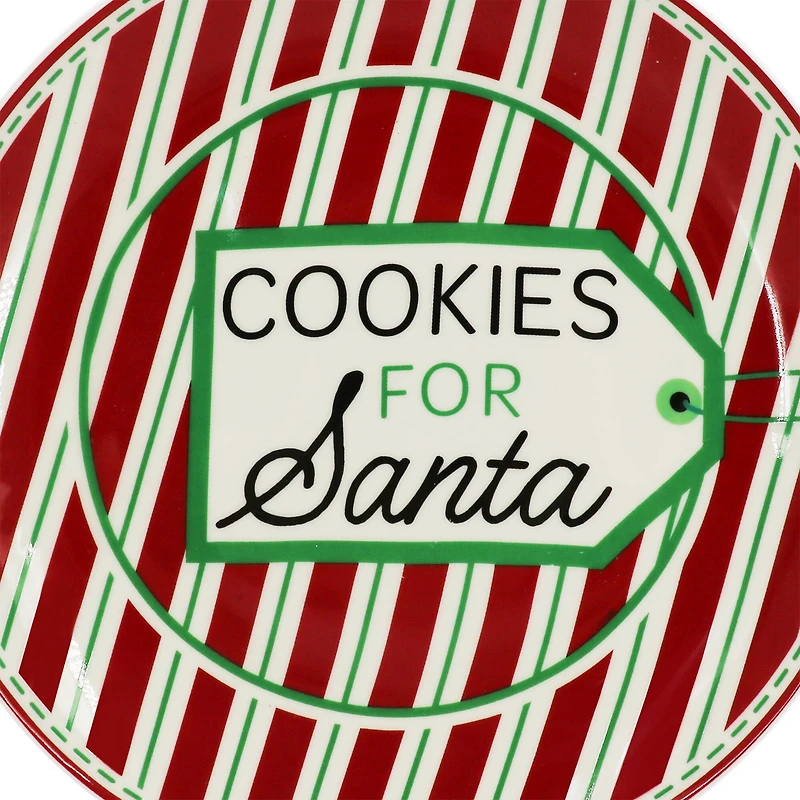 8.5" Red & White Cookies for Santa Ceramic Plate by Ashland®