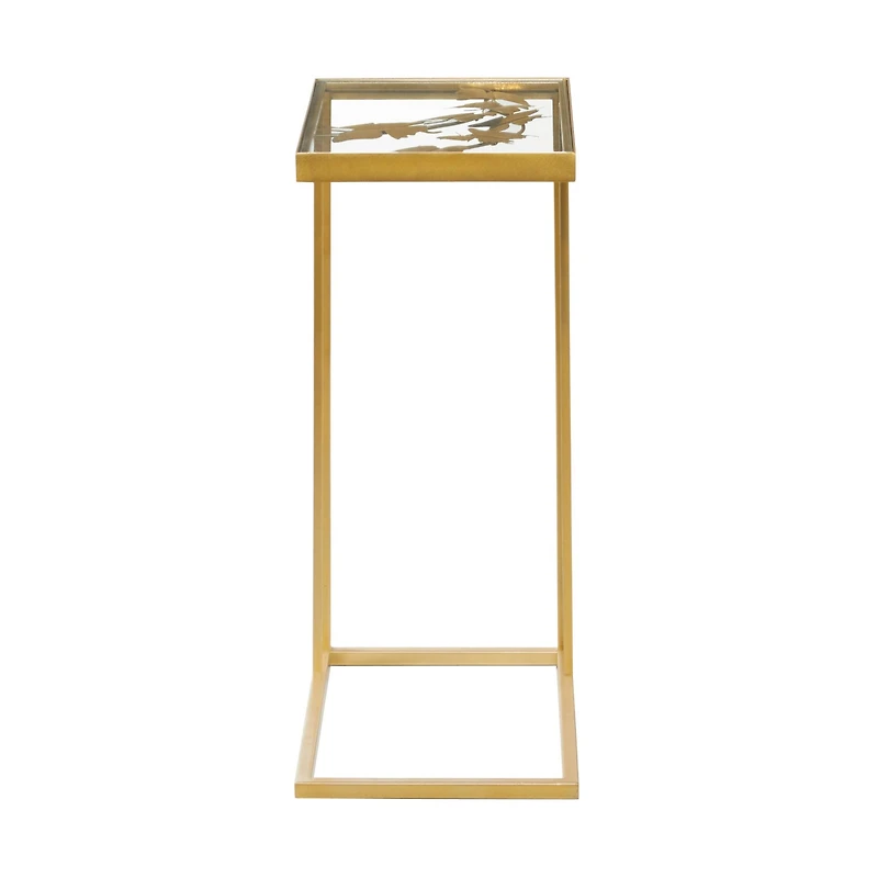 25" Gold Metal Contemporary Accent Table