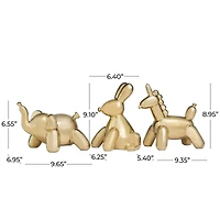 Ceramic Balloon Animals Tabletop Sculpture Set