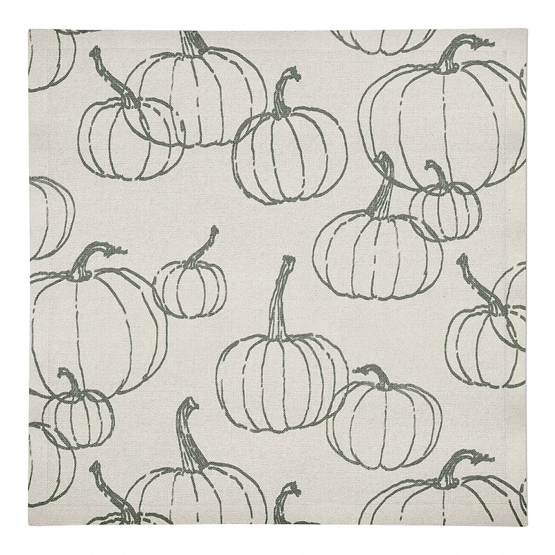 Gray Multi Pumpkin Pattern Cotton Twill Napkin