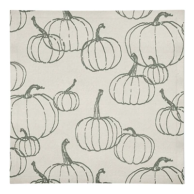Gray Multi Pumpkin Pattern Cotton Twill Napkin