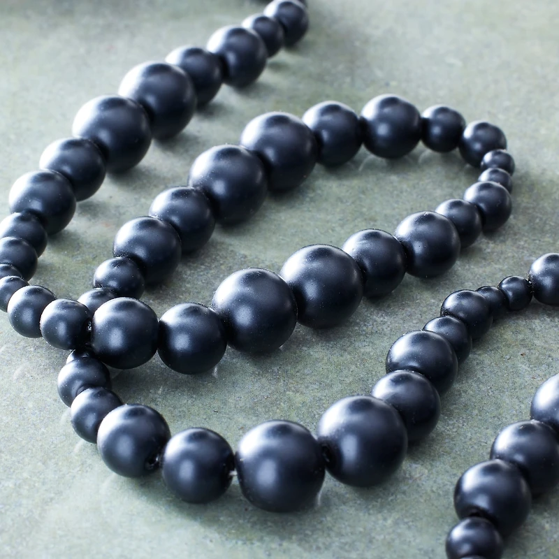 Black Matte Glass Pearl Round Beads by Bead Landing™
