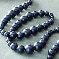 Black Matte Glass Pearl Round Beads by Bead Landing™
