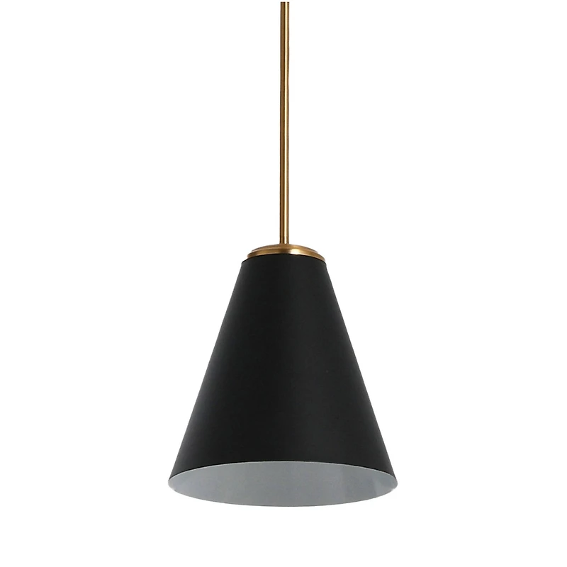 Hello Honey® Robert Stevenson Lighting Beckett Black & Brushed Gold Metal Ceiling Light with Shade