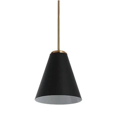 Hello Honey® Robert Stevenson Lighting Beckett Black & Brushed Gold Metal Ceiling Light with Shade