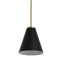 Hello Honey® Robert Stevenson Lighting Beckett Black & Brushed Gold Metal Ceiling Light with Shade