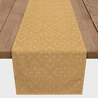 72" Yellow Medallion Pattern Cotton Twill Runner
