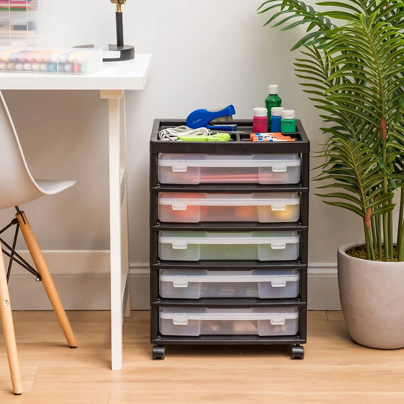 IRIS Black 5-Case Scrapbook Cart