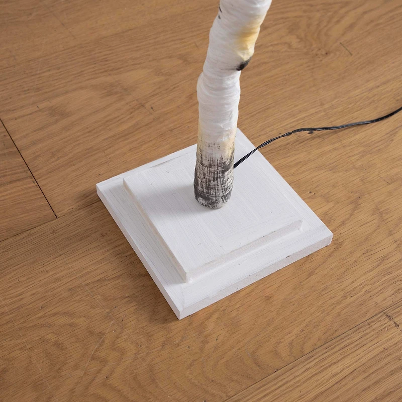 4ft. Pre-Lit White Birch Artificial Christmas Tree, White LED Lights