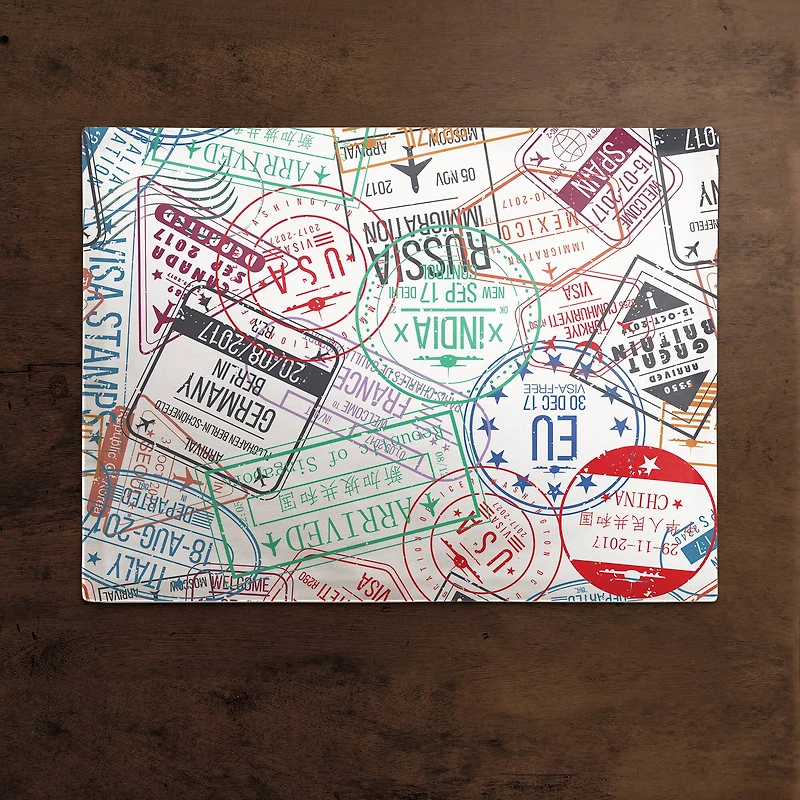 World Stamps 18" x 14" Cotton Twill Placemat