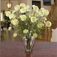 24" Ranunculus Liquid Illusion Silk Flower Arrangement