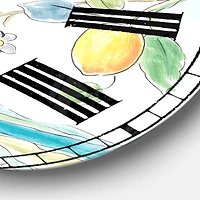 Designart 'Mediterranean Village Field I Farmhouse Wall Clock