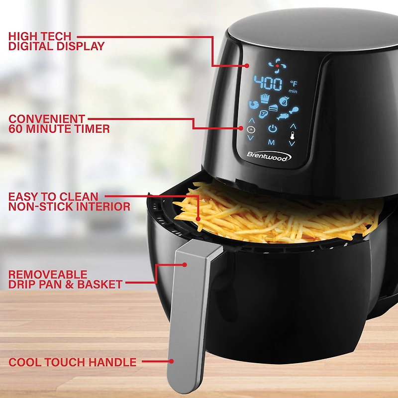 Brentwood 5qt. 1400 Watt Electric Digital Air Fryer