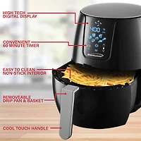 Brentwood 5qt. 1400 Watt Electric Digital Air Fryer