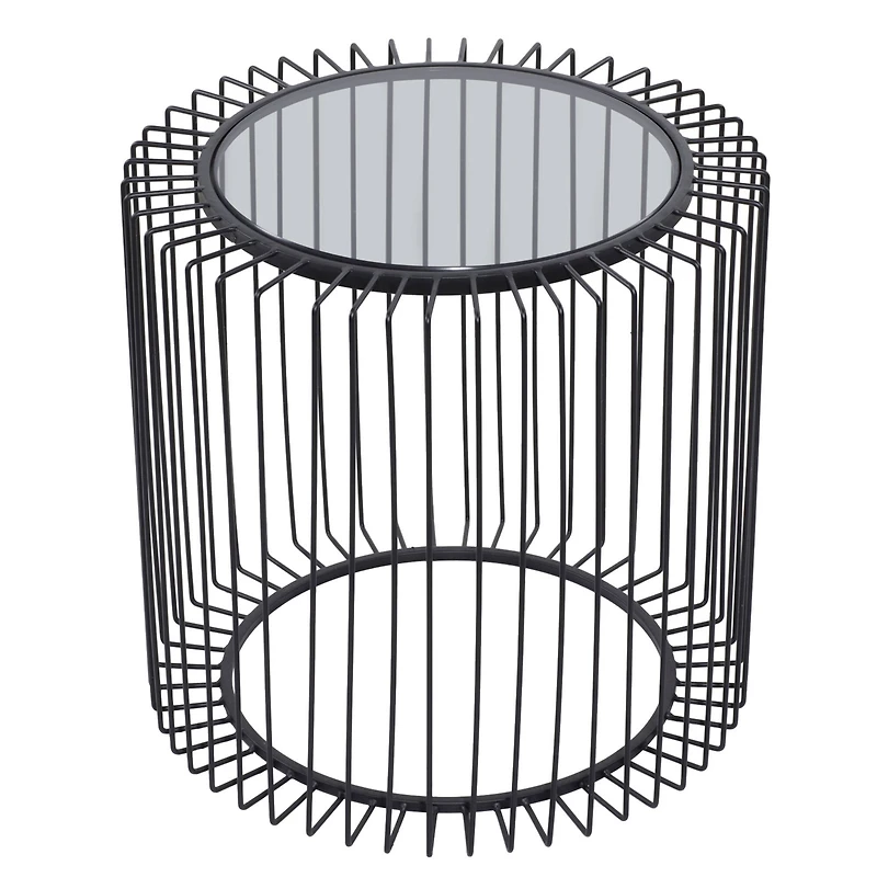 20" Black Contemporary Metal Accent Table