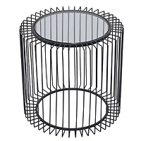 20" Black Contemporary Metal Accent Table