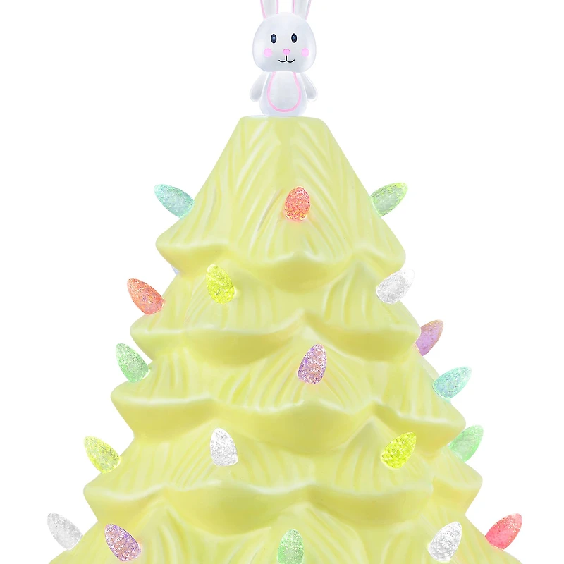 Mr. Cottontail Yellow 13" Ceramic Easter Bunny Tree