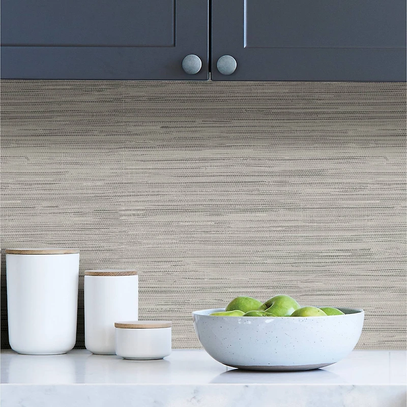 InHome Avery Weave Gray Peel & Stick Wallpaper