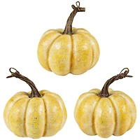 4" White Artificial Fall Harvest Pumpkins, 3ct.