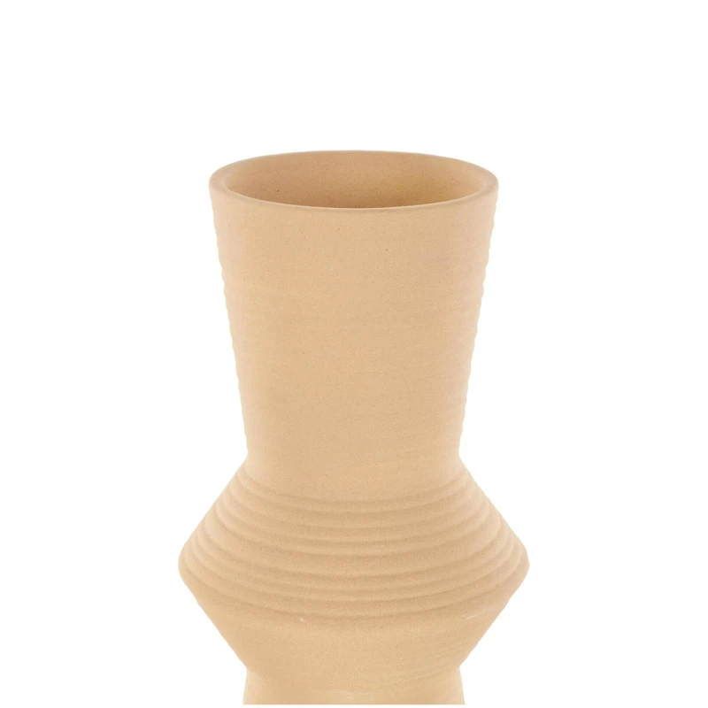 Ceramic Ribbed Cone Shaped Vase Set
