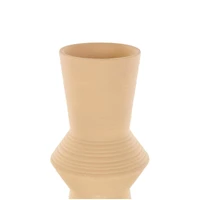 Ceramic Ribbed Cone Shaped Vase Set