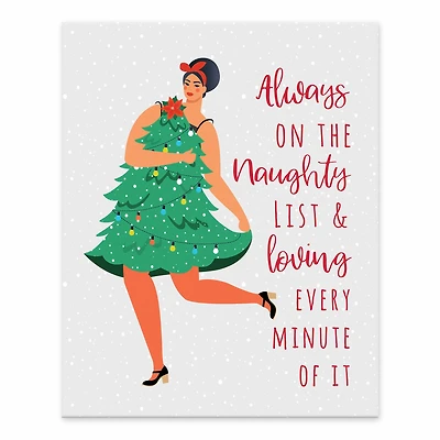 Always On Naughty List 8x10 Tabletop Canvas