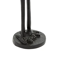 Set of 2 Black Aluminum Traditional Bird Sculpture, 7" x 9"