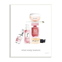 Stupell Industries Motivational Phrase Fashion Cosmetics What Really Matters Quote Wall Plaque