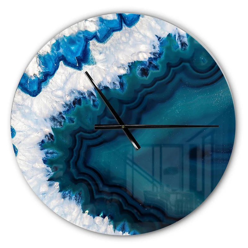 Designart Blue Brazilian Geode Wall Clock