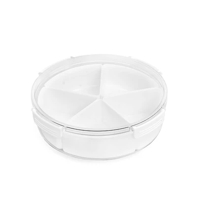 White Round Storage Case with Removable Bins by Simply Tidy®
