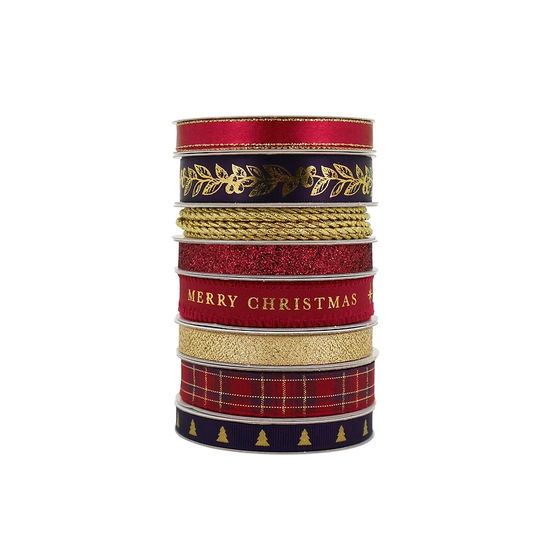 Burgundy Christmas Value Pack Ribbon by Celebrate It®