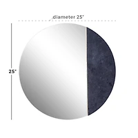 28" Black Contemporary Marble Wall Mirror