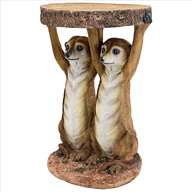 Design Toscano 20.5" Kalahari Meerkat Maitre d's Sculptural Side Table