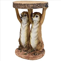 Design Toscano 20.5" Kalahari Meerkat Maitre d's Sculptural Side Table