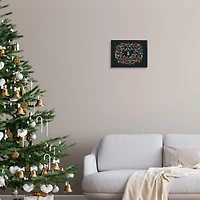 Stupell Industries Merry & Bright Poinsettia Wreath Framed Giclee Art