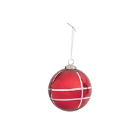 Hello Honey® 5" & Silver Grid Mercury Glass Ball Ornament
