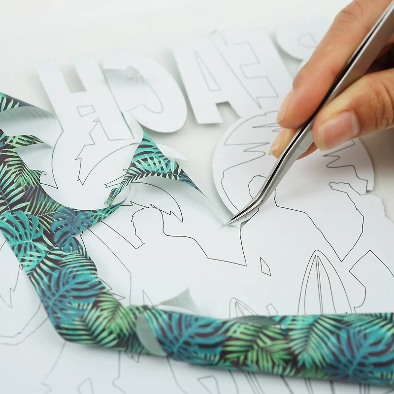 Green Tropical Leaves Heat Transfer Vinyl by Make Market®