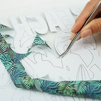 Green Tropical Leaves Heat Transfer Vinyl by Make Market®