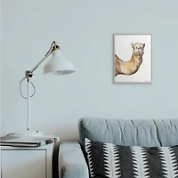 Stupell Industries Camel Side Portrait Desert Animal Tan White in Gray Frame Wall Art